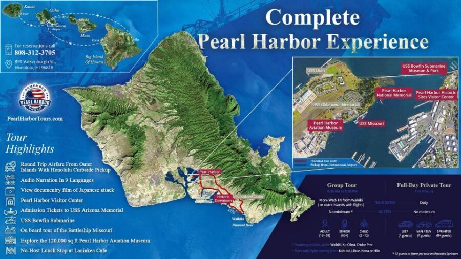 Oahu: Pearl Harbor Battleships Group Tour - Punchbowl Crater and Honolulu stops for perspective